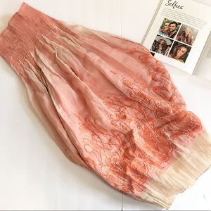 Anthro Lapis Tube Top Boho Floral Maxi Dress